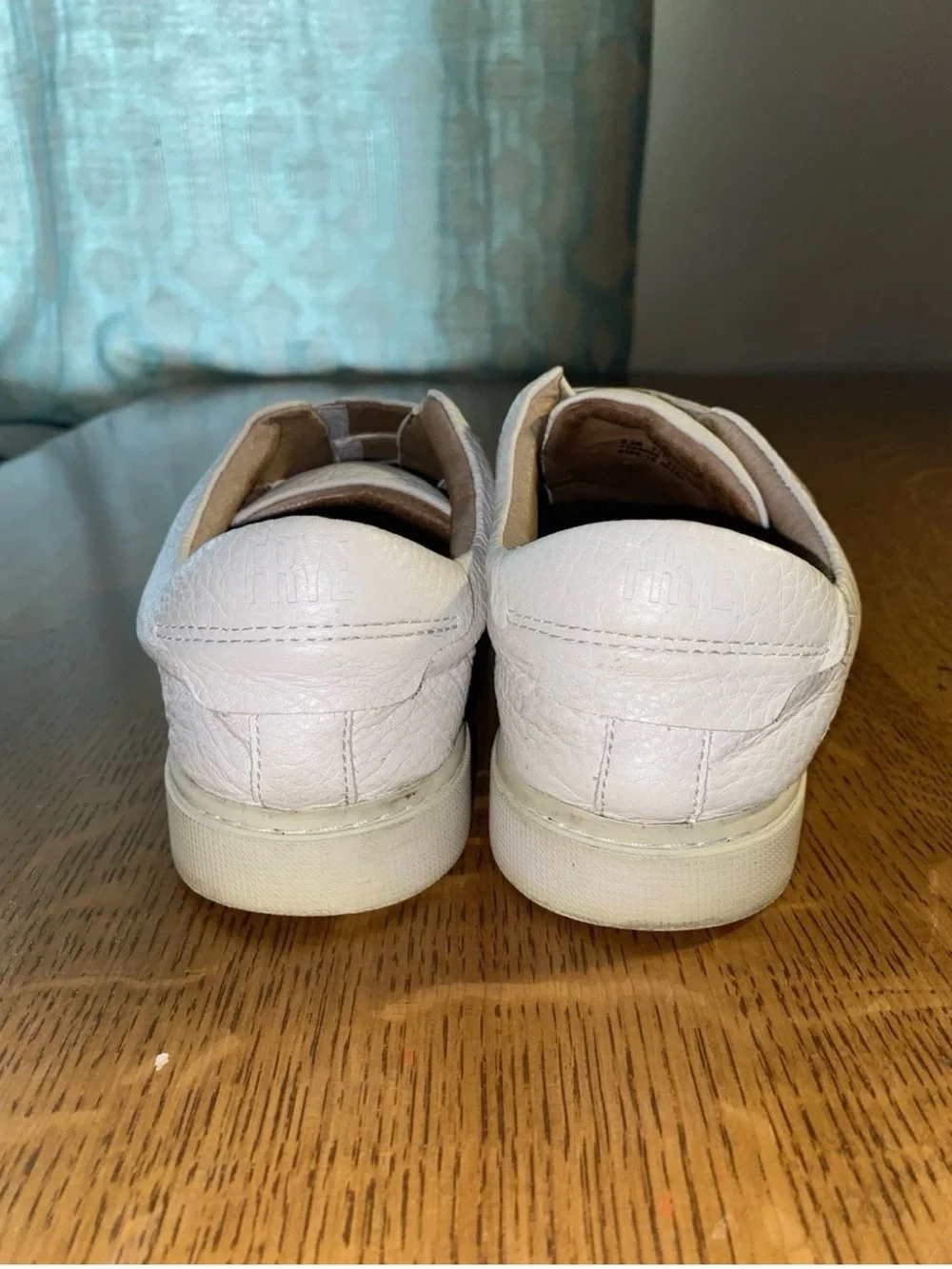 Frye White Leather Velcro Strap Sneakers